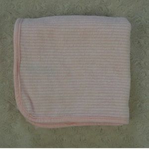 Carter's Pink White Stripes Baby Blanket Thin Terry Cloth Security Lovey